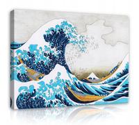 WallArena - Quadri su tela La grande ondata di Kanagawa - 40 x 30 cm Quadri su tela - Quadri su tela XXL, grandi quadri da parete per soggiorno, camera da letto, soggiorno, quadri moderni con onde
