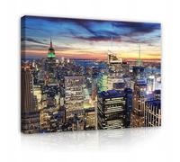 WallArena - Quadro su tela - Città - 100 x 70 cm - Quadro su tela - Quadro XXL grande da parete per soggiorno, camera da letto, soggiorno, stampa artistica moderna - New York