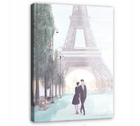 WallArena - Quadro su tela - Città di Parigi - 70 x 100 cm - Quadro su tela - Quadro XXL grande da parete per soggiorno, camera da letto, soggiorno, stampa artistica moderna - Coppia