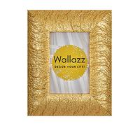 Wallazz Cornice Portafoto in Legno Pregiato - Made in Italy - Vetro Sintetico Infrangibile Crilex - Design Italiano e Qualità Artigianale, 36,4x49,4cm Oro/Glitter (misura puzzle Ravensburger)