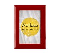 Wallazz Cornice Portafoto in Legno Pregiato - Made in Italy - Vetro Sintetico Infrangibile Crilex - Design Italiano e Qualità Artigianale, 36,4x49,4cm (misura per puzzle Ravensburger) Rosso