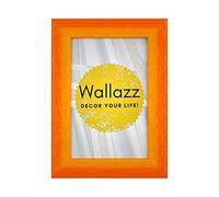 Wallazz Cornice Portafoto in Legno Pregiato - Made in Italy - Vetro Sintetico Infrangibile Crilex - Design Italiano e Qualità Artigianale, 15x20cm Arancione/Giallo