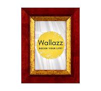 Wallazz Cornice Portafoto in Legno Pregiato - Made in Italy - Vetro Sintetico Infrangibile Crilex - Design Italiano e Qualità Artigianale, 36,4x49,4cm (misura per puzzle Ravensburger) Mogano