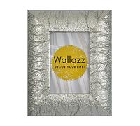 Wallazz Cornice Portafoto in Legno Pregiato - Made in Italy - Vetro Sintetico Infrangibile Crilex - Design Italiano e Qualità Artigianale, 24x30cm Argento/Glitter
