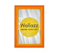 Wallazz Cornice Portafoto in Legno Pregiato - Made in Italy - Vetro Sintetico Infrangibile Crilex - Disponibile in Diverse Varianti - Design Italiano e Qualità Artigianale, 40x50cm Arancione/Giallo