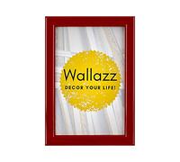 Wallazz Cornice Portafoto in Legno Pregiato - Made in Italy - Vetro Sintetico Infrangibile Crilex - Disponibile in Diverse Varianti - Design Italiano e Qualità Artigianale, 30x30cm Rosso
