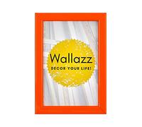 Wallazz Cornice Portafoto in Legno Pregiato - Made in Italy - Vetro Sintetico Infrangibile Crilex - Disponibile in Diverse Varianti - Design Italiano e Qualità Artigianale, 13x18cm Arancione