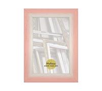 Wallazz Cornice Portafoto in Legno Pregiato - Made in Italy - Vetro Sintetico Infrangibile Crilex - Disponibile in Diverse Varianti - Design Italiano e Qualità Artigianale, 15x20cm Rosa/Bianco