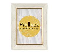 Wallazz Cornice Portafoto in Legno Pregiato - Made in Italy - Vetro Sintetico Infrangibile Crilex - Disponibile in Diverse Varianti - Design Italiano e Qualità Artigianale,24x30cm Bianco Oro