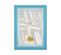 Wallazz Cornice Portafoto in Legno Pregiato - Made in Italy - Vetro Sintetico Infrangibile Crilex - Disponibile in Diverse Varianti - Design Italiano e Qualità Artigianale, 15x20cm Azzurro/Bianco