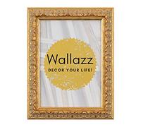 Wallazz Cornice Portafoto in Legno Pregiato - Made in Italy - Vetro Sintetico Infrangibile Crilex - Disponibile in Diverse Varianti - Design Italiano e Qualità Artigianale,40x50cm Foglia Oro