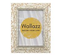 Wallazz Cornice Portafoto in Legno Pregiato - Made in Italy - Vetro Sintetico Infrangibile Crilex - Disponibile in Diverse Varianti - Design Italiano e Qualità Artigianale,40x50cm Sbiancato