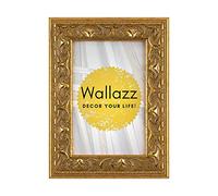 Wallazz Cornice Portafoto in Legno Pregiato - Made in Italy - Vetro Sintetico Infrangibile Crilex - Disponibile in Diverse Varianti - Design Italiano e Qualità Artigianale, 50,4x50,4cm Oro