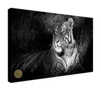 Wallazz Quadri Moderni Soggiorno Animali, Tigri, Leoni, Elefanti, Leopardi - 100% Made in Italy - Stampa HD su Tela Canvas - Quadro Camera da Letto - Qualità Artigianale - 60x120cm