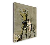 Wallazz Quadri Moderni Soggiorno Banksy - Arte Moderna da Parete, Street Art Urbana - 100% Made in Italy - Quadro Camera da Letto - Qualità Artigianale - 50x50cm