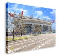 Wallazz Quadri Moderni Soggiorno Milano, Duomo, Naviglio, Tram, Stadio San Siro - 100% Made in Italy - Stampa HD su Tela Canvas - Quadro Camera da Letto - Qualità Artigianale - 70x140cm