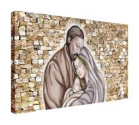 Wallazz Quadri Moderni Soggiorno Religioso, Sacra Famiglia, Gesù, Maria - 100% Made in Italy - Stampa HD su Tela Canvas - Quadro Camera da Letto - Qualità Artigianale - 70x140cm