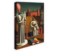 Wallazz Quadri Moderni Soggiorno Riproduzione Quadri famosi su tela - 100% Made in Italy - Giorgio De Chirico - Le Muse Inquietanti - Quadro Camera da Letto - Qualità Artigianale - 50x70cm