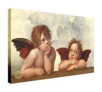 Wallazz Quadri Moderni Soggiorno Riproduzione Quadri famosi su tela - 100% Made in Italy - Raffaello I Due Putti - Quadro Camera da Letto - Qualità Artigianale - 60x120cm