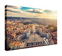 Wallazz Quadri Moderni Soggiorno Roma, Colosseo, Tevere, Ponte Milvio, Skyline, Ponza - 100% Made in Italy - Stampa in HD su Tela Canvas - Quadro Camera da Letto - Qualità Artigianale - 50x100cm