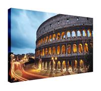 Wallazz Quadri Moderni Soggiorno Roma, Colosseo, Tevere, Ponte Milvio, Skyline, Ponza - 100% Made in Italy - Stampa in HD su Tela Canvas - Quadro Camera da Letto - Qualità Artigianale - 70x140cm