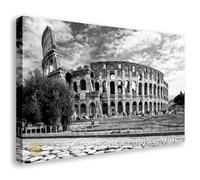 Wallazz Quadri Moderni Soggiorno Roma, Colosseo, Tevere, Ponte Milvio, Skyline, Ponza - 100% Made in Italy - Stampa in HD su Tela Canvas - Quadro Camera da Letto - Qualità Artigianale - 90x190cm