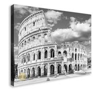 Wallazz Quadri Moderni Soggiorno Roma, Colosseo, Tevere, Ponte Milvio, Skyline, Ponza - 100% Made in Italy - Stampa in HD su Tela Canvas - Quadro Camera da Letto - Qualità Artigianale - 90x190cm