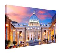Wallazz Quadri Moderni Soggiorno Roma, Colosseo, Tevere, Ponte Milvio, Skyline, Ponza - 100% Made in Italy - Stampa in HD su Tela Canvas - Quadro Camera da Letto - Qualità Artigianale - 90x190cm