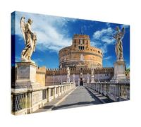 Wallazz Quadri Moderni Soggiorno Roma, Colosseo, Tevere, Ponte Milvio, Skyline, Ponza - 100% Made in Italy - Stampa in HD su Tela Canvas - Quadro Camera da Letto - Qualità Artigianale - 90x190cm