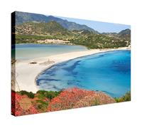 Wallazz Quadri Moderni Soggiorno Sardegna, Costa Smeralda, Mare - 100% Made in Italy - Stampa HD su Tela Canvas - Quadro Camera da Letto - Qualità Artigianale - 50x100cm