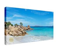 Wallazz Quadri Moderni Soggiorno Sardegna, Costa Smeralda, Mare - 100% Made in Italy - Stampa HD su Tela Canvas - Quadro Camera da Letto - Qualità Artigianale - 60x120cm
