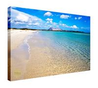 Wallazz Quadri Moderni Soggiorno Sardegna, Costa Smeralda, Mare - 100% Made in Italy - Stampa HD su Tela Canvas - Quadro Camera da Letto - Qualità Artigianale - 50x100cm