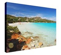 Wallazz Quadri Moderni Soggiorno Sardegna, Costa Smeralda, Mare - 100% Made in Italy - Stampa HD su Tela Canvas - Quadro Camera da Letto - Qualità Artigianale - 60x120cm