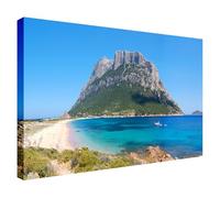 Wallazz Quadri Moderni Soggiorno Sardegna, Costa Smeralda, Mare - 100% Made in Italy - Stampa HD su Tela Canvas - Quadro Camera da Letto - Qualità Artigianale - 70x140cm