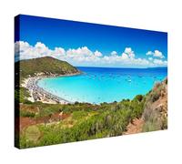 Wallazz Quadri Moderni Soggiorno Sardegna, Costa Smeralda, Mare - 100% Made in Italy - Stampa HD su Tela Canvas - Quadro Camera da Letto - Qualità Artigianale - 50x100cm