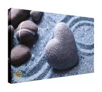 Wallazz Quadri Moderni Soggiorno Zen, Natura, Amore, Cuori, Fiori - 100% Made in Italy - Stampa HD su Tela Canvas - Quadro Camera da Letto - Qualità Artigianale - 50x100cm