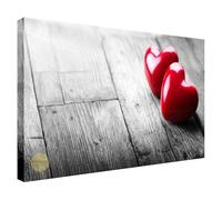 Wallazz Quadri Moderni Soggiorno Zen, Natura, Amore, Cuori, Fiori - 100% Made in Italy - Stampa HD su Tela Canvas - Quadro Camera da Letto - Qualità Artigianale - 50x100cm