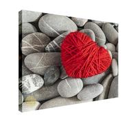 Wallazz Quadri Moderni Soggiorno Zen, Natura, Amore, Cuori, Fiori - 100% Made in Italy - Stampa HD su Tela Canvas - Quadro Camera da Letto - Qualità Artigianale - 80x80cm