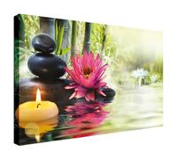 Wallazz Quadri Moderni Soggiorno Zen, Natura, Amore, Cuori, Fiori - 100% Made in Italy - Stampa HD su Tela Canvas - Quadro Camera da Letto - Qualità Artigianale - 70x140cm