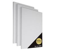 Wallazz Tele per Dipingere Bianca 100% Cotone, Pronte All'Uso su Telaio in Legno di Pino - Set di Tele Bianco Pittura Acrilica, Olio e Acquerello - Per Artisti e Principianti - 20x30cm SET DA 3 PEZZI