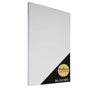 Wallazz Tele per Dipingere Bianca 100% Cotone, Pronte All'Uso su Telaio in Legno di Pino - Set di Tele Bianco Pittura Acrilica, Olio e Acquerello - Per Artisti e Principianti - 50x50cm