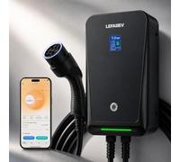 Wallbox 11kW con APP, Caricatore EV Trifase Tipo 2 16A 6m IP66 con Schermo LCD, Corrente Regolabile e Timer di Avvio, Compatibile con Tutte le Auto Elettriche e Ibride Plug-in