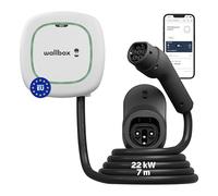Wallbox Pulsar Max Caricatore per Veicoli Elettrici, Potenza di Carico Fino a 22 kW, Connettore Tipo 2, Cavo da 5 Metri, con Wi-Fi, Bluetooth, OCPP, Facile Installazione, Interno o Esterno, Bianco
