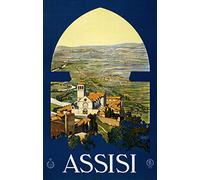 WallBuddy Assisi, Poster da Viaggio in Italia, Poster di Viaggio Italiano, Poster di Viaggio da Parete, Decorazione da Viaggio San Francesco d'Assisi, 8.3 x 11.7 (A4)