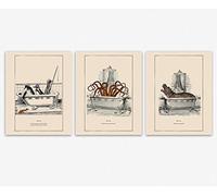 Wallbuddy Classic Animal decorazioni casa - Aesthetic Room Décor For Modern Family | Kids Art Frame Art Reproduction Posters | Posters Office Bathroom Set of 3 decorazioni per la casa (46cm x 61cm)