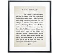 Wallbuddy F Scott Fitzgerald For What It's Worth Framed Quote Gatsby Quote The Great Gatsby Quote Scott Fitzgerald Quote Gatsby Decor F Scott Citazioni Famosa Decorazione Della Parete(Ivory)