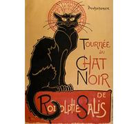 Wallbuddy Le Chat Noir Poster di Théophile Alexandre Steinlen - Iconico Gatto Nero Poster Francese - Arte da Parete per Soggiorno, Camera da Letto, Cucina o Ufficio - 28cm x 36cm