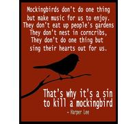WallBuddy Poster con Citazione letteraria, Grande Libro, con Citazione di Harper Lee per Uccidere Un Mockingbird, Citazione letteraria, 5 x 7