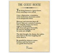 Wallbuddy Rumi Quote The Guest House Poem by Rumi Inspiring Poem Guest House Decor Guest House Wall Art Poetry Sign Poetry Wall Art Poem Decor (20cm x 25cm, Parchment)