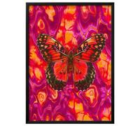 Wallbuddy Stampa d'Arte da Parete Psichedelica c (50 x 70 cm, Cornice nera)